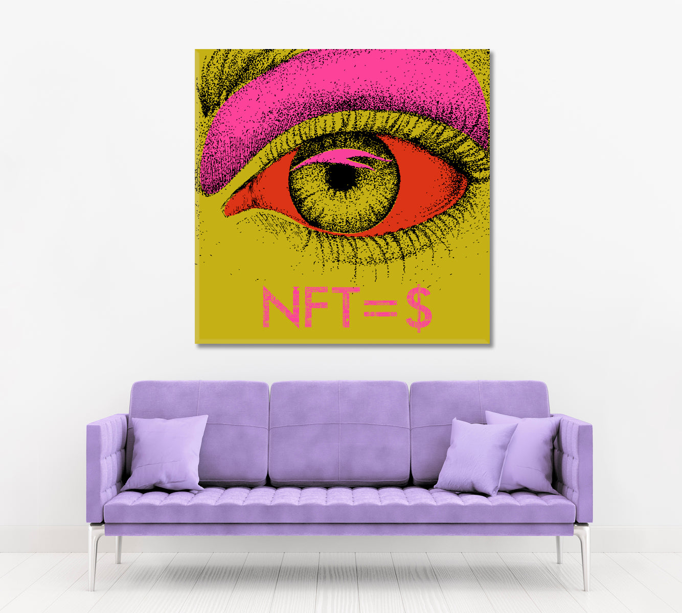 NFT Poster Abstract EYE Mustard Yellow Office Wall Art Canvas Print Artesty   