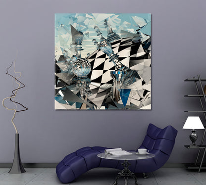 Surreal Chess Landscape Mystical Futuristic Trippy Psychedelic Surreal Fantasy Large Art Print Décor Artesty   