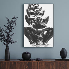 Contemporary Abstract Black White Black and White Wall Art Print Artesty   