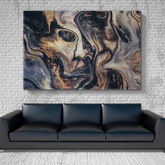 Trendy Marble Fluid Art, Oriental Marbling Canvas Print Artesty   