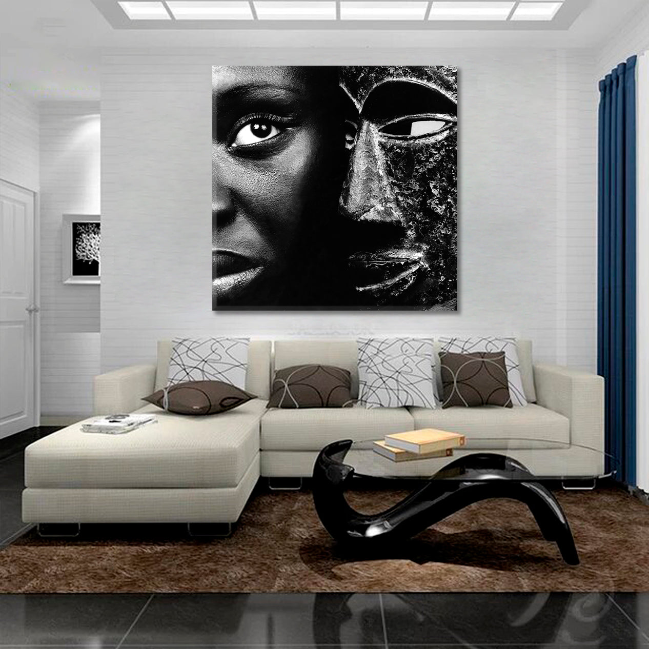 Black Mask African Beauty Contemporary Fine Art Abstract Art Print Artesty   