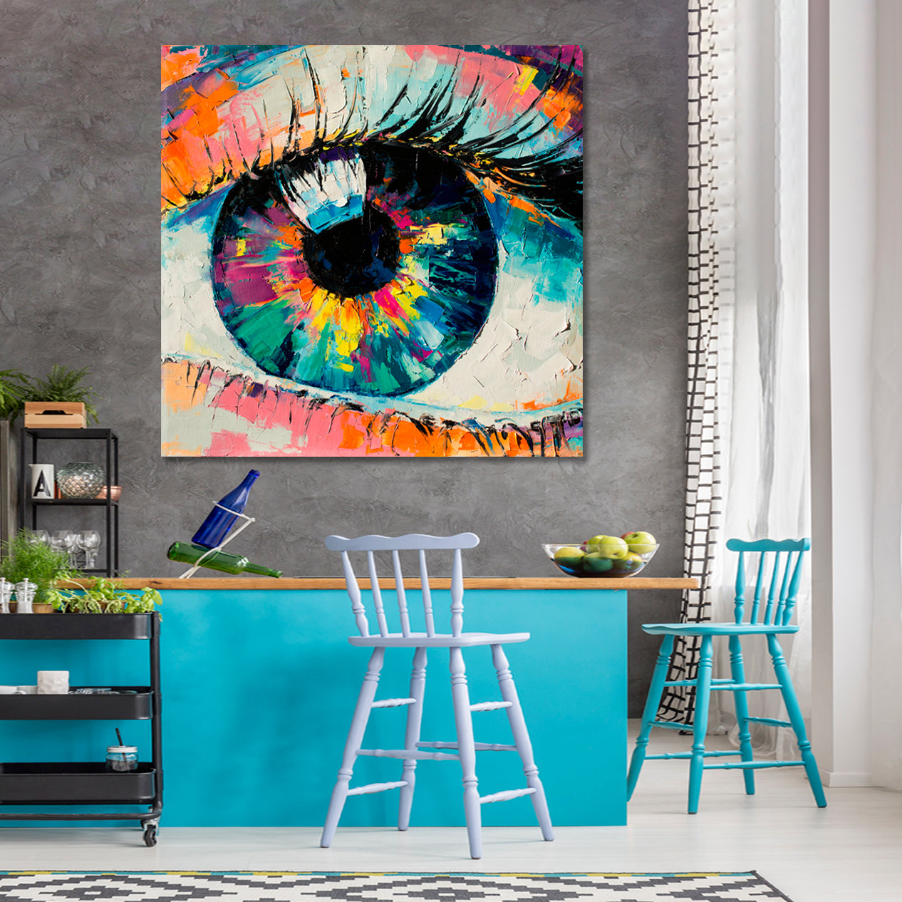 ABSTRACT EYE Amazing Colors Conceptual Trendy Contemporary | Square Contemporary Art Artesty   