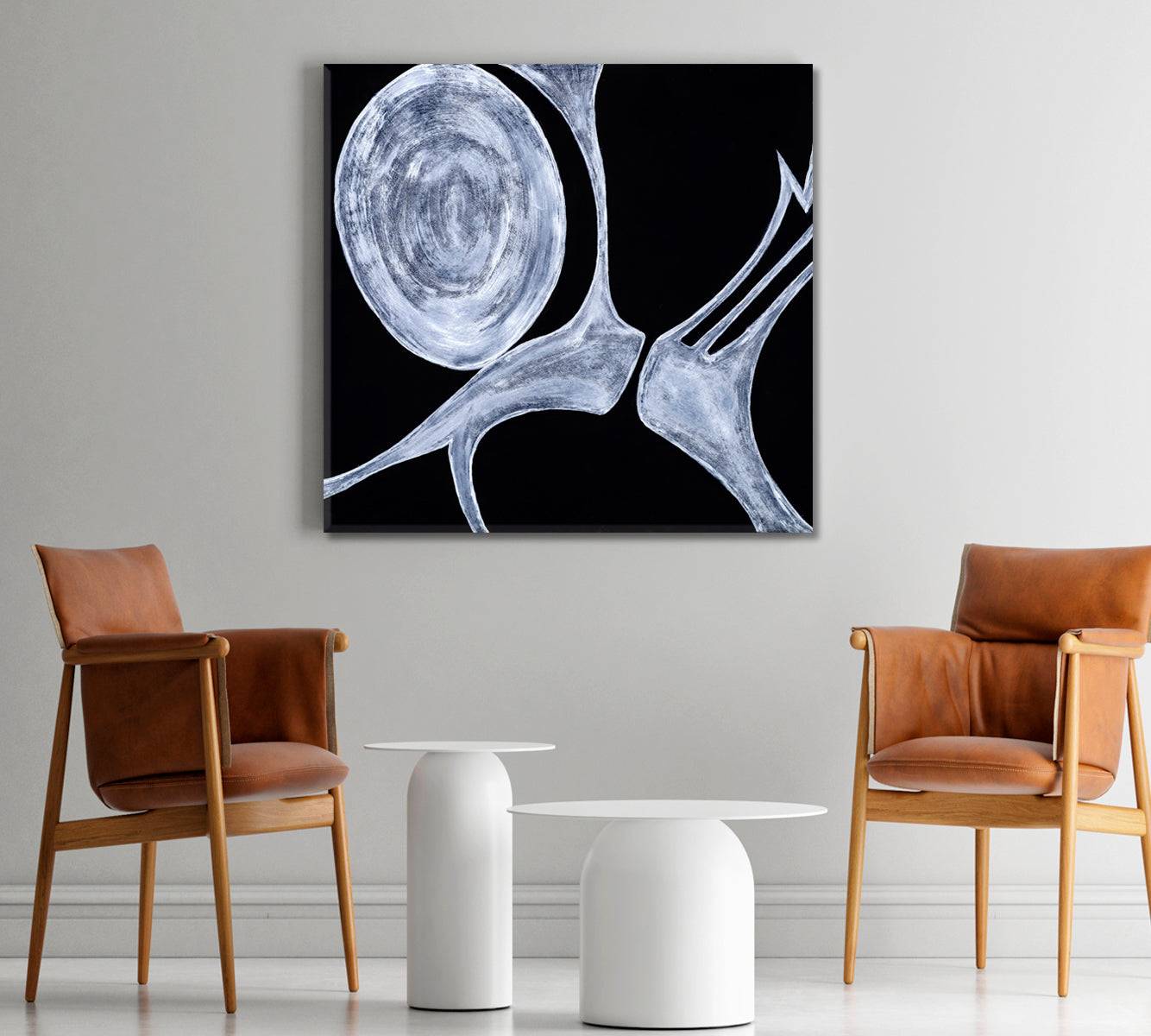 Black and White Modern Painting Contemporary Art Artesty   