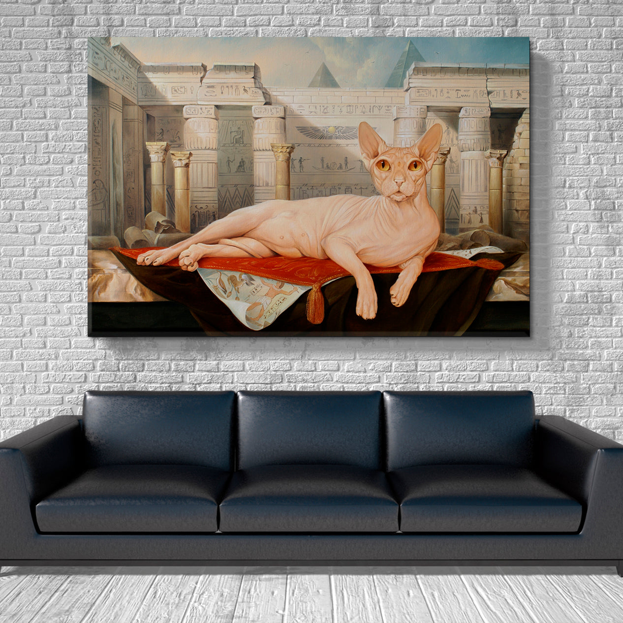 Cat Sphinx Painting Famous Landmarks Artwork Print Artesty   