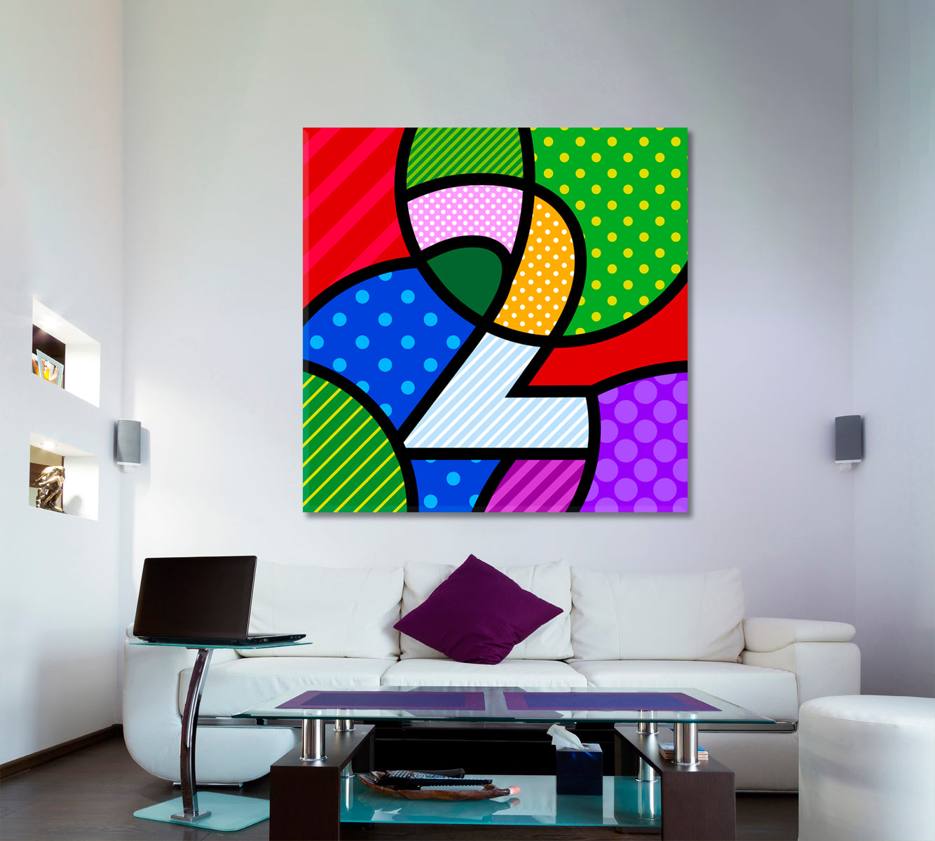 2 TWO Modern POP ART NUMBER Learning Concept for Children Abstract Art Print Artesty   