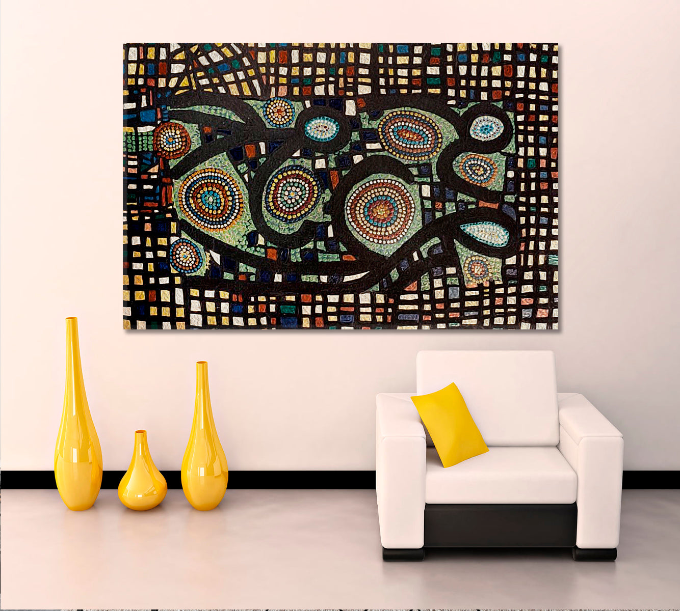 GEOMETRIC ABSTRACTION Futuristic Pattern Unique Composition Contemporary Art Artesty   