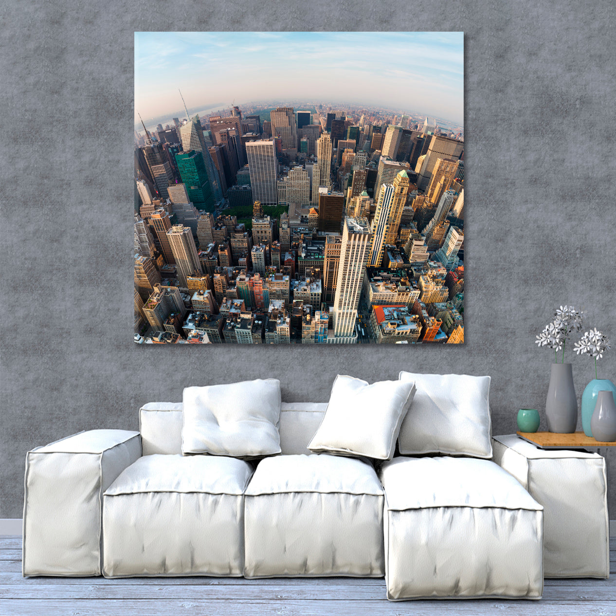 View Down to New York City Cities Wall Art Artesty 1 Panel 12"x12" 