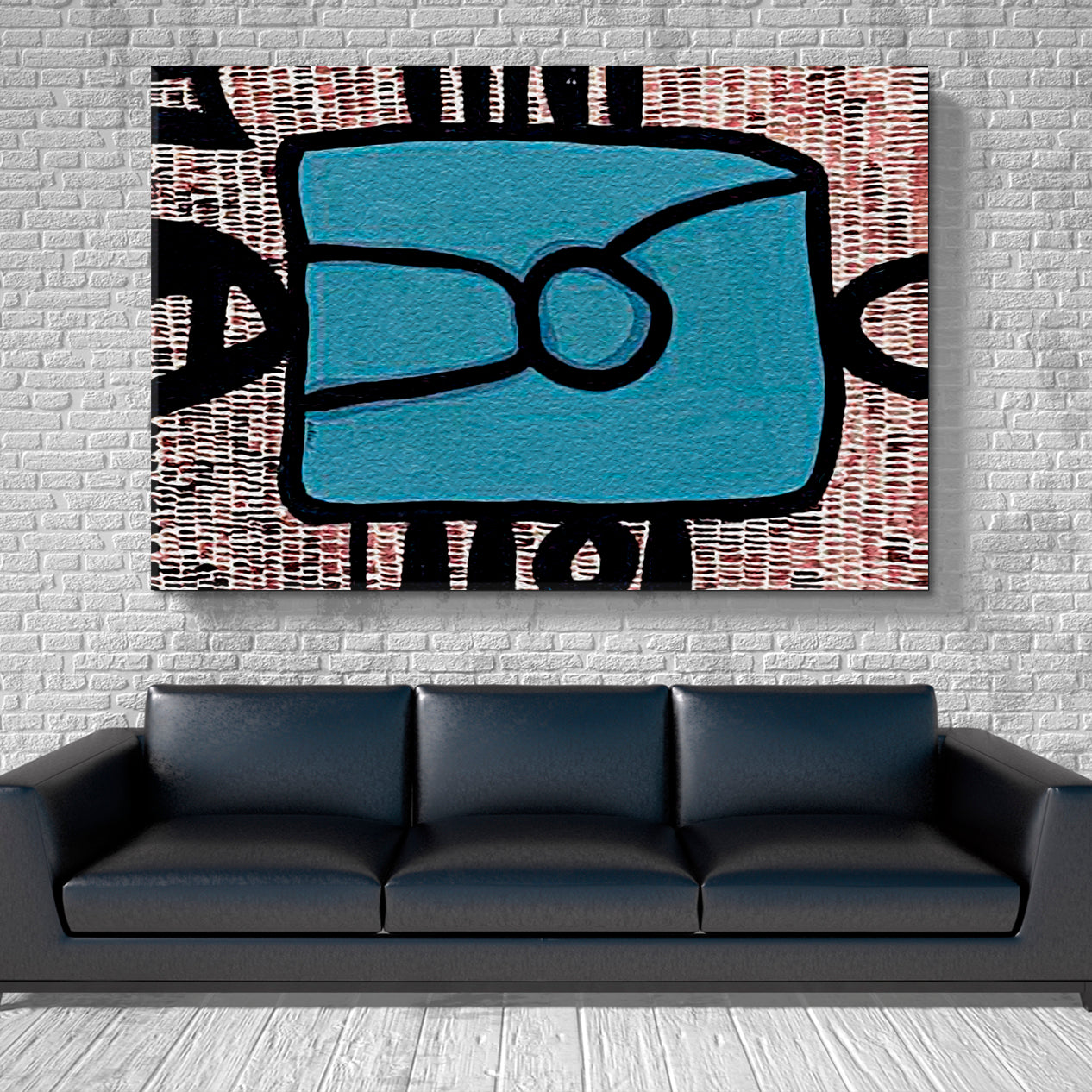 Trendy Abstract Expressionism Geometric Figurative Art Black Blue Brown Abstract Art Print Artesty   