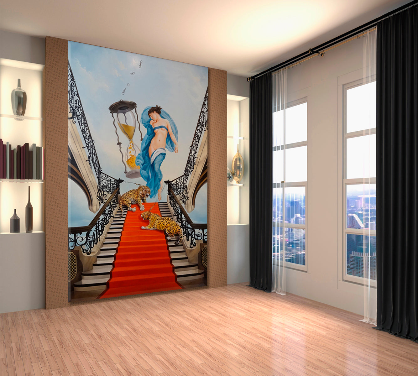 Stairway to Heaven Surrealism Art Dali Style  | Vertical Surreal Fantasy Large Art Print Décor Artesty   