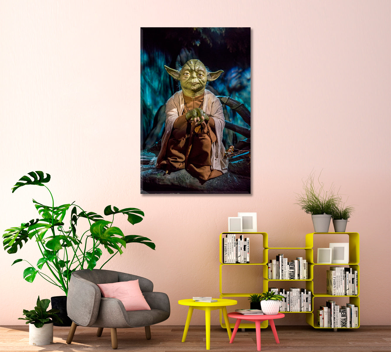 Jedi Master Yoga Dagobah Star Wars Peaceful Meditating Giclée Canvas | Vertical TV, Cartoons Wall Art Canvas Artesty   