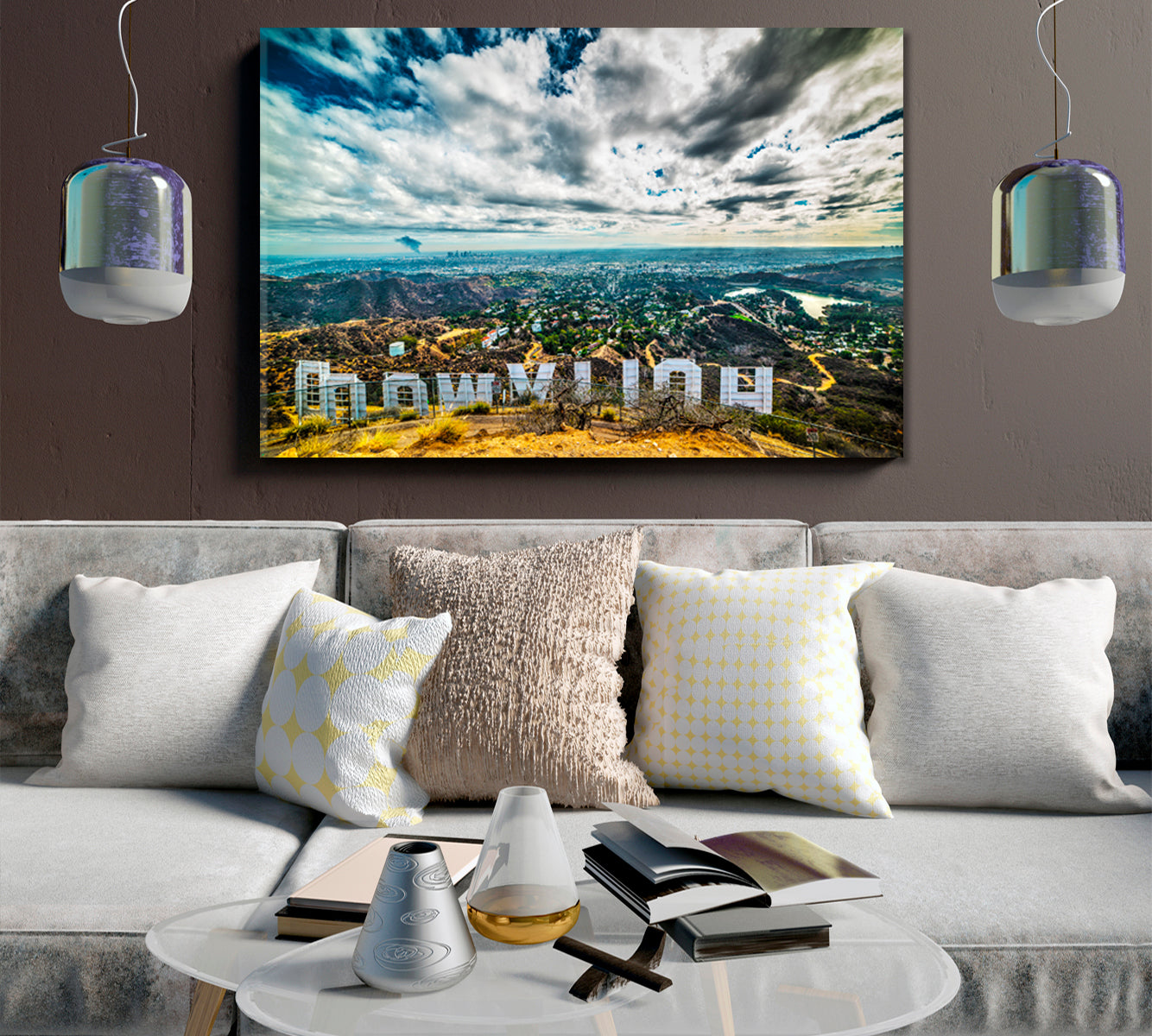 HOLLYWOOD LOS ANGELES CALIFORNIA Famous Hollywood Hills Sign Famous Landmarks Artwork Print Artesty   