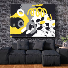 TRENDY GRAY YELLOW Illuminating and Ultimate Grey Colors of the Year 2024 Abstract Art Print Artesty   