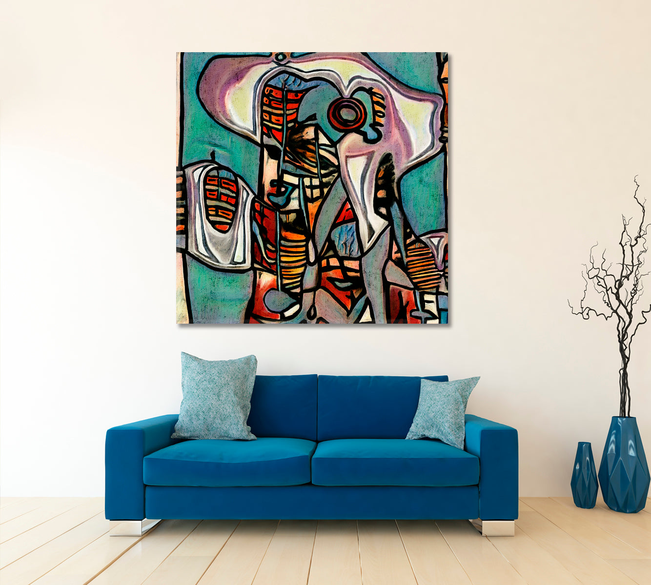 INSPIRED BY PICASSO Surreal Portrait Modern Abstraction Cubism Contemporary Art Artesty   