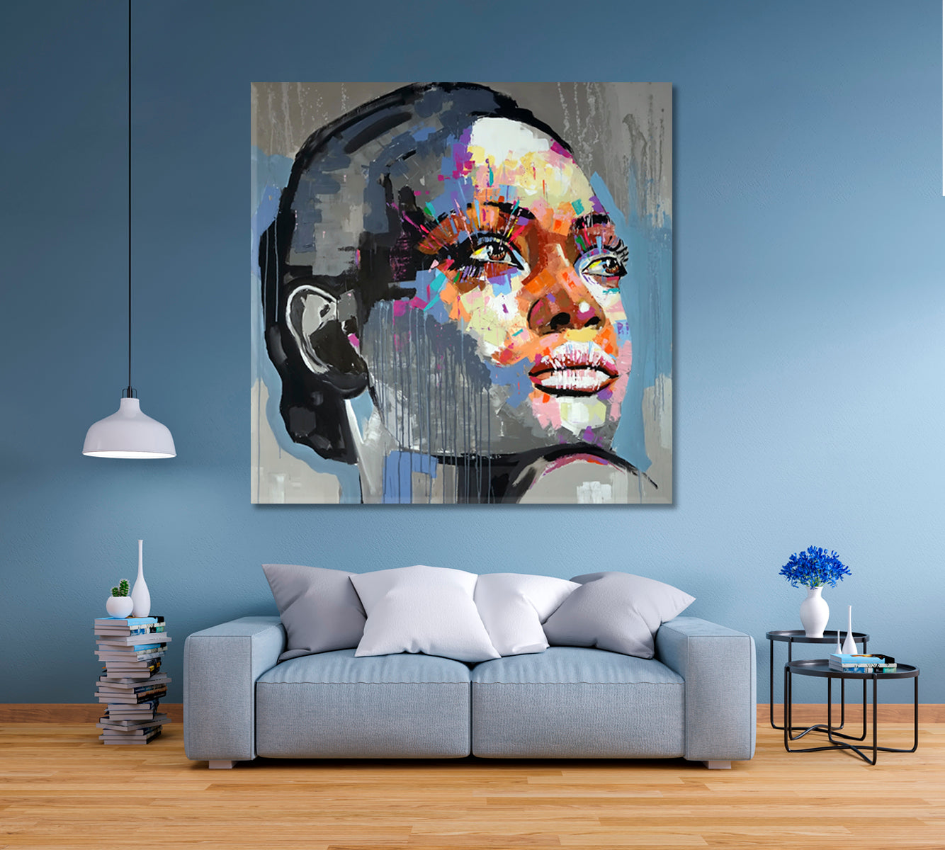 MISS MAGIC Abstract Art Grunge Street Art Style Canvas Print - Square People Portrait Wall Hangings Artesty   