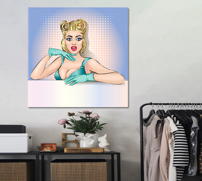 COMOC STYLE Pop Art Sexy Wife Girl Portrait Pop Art Canvas Print Artesty   