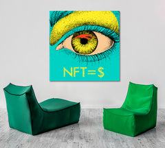 NFT Turquoise Poster Abstract Eye Artwork Abstract Art Print Artesty   