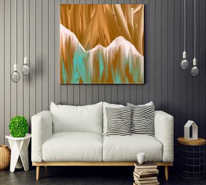 Brown Mint Mount Landscape Abstract Modern Art Abstract Art Print Artesty 1 Panel 12"x12" 