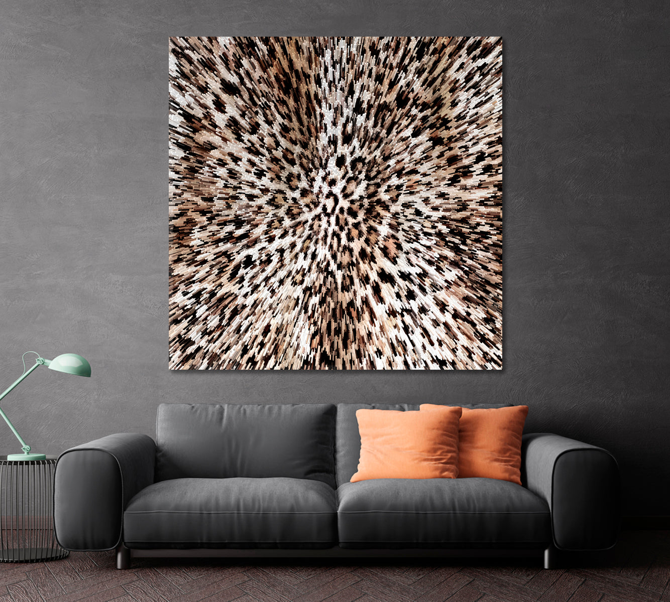 Abstract Leopard Rays Trippy Poster Contemporary Art Artesty   