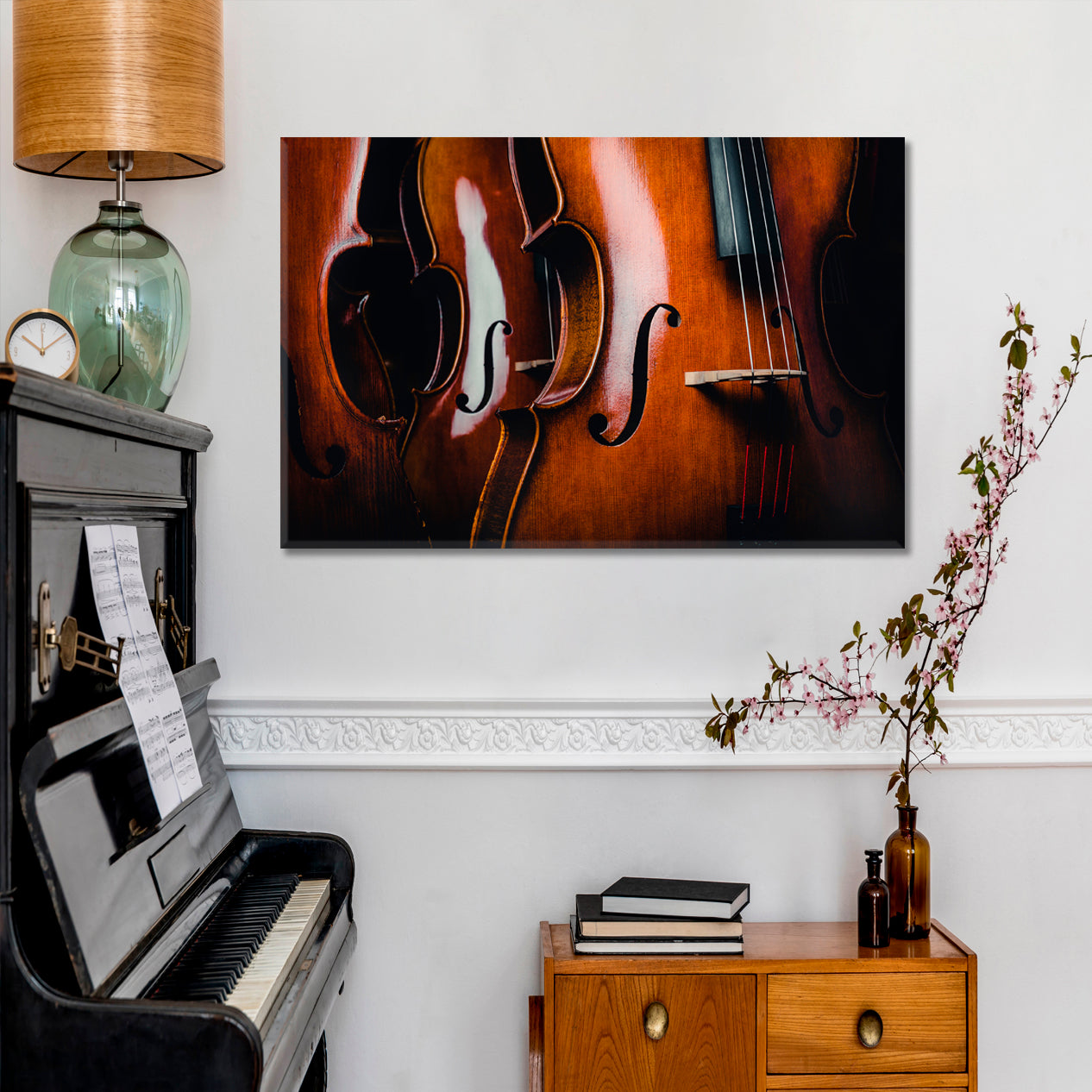 CELLO SYMPHONY Classic Violins Beauty of Music Music Wall Panels Artesty 1 panel 24" x 16" 