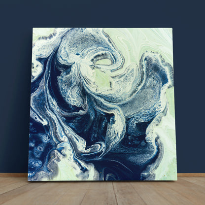 TRENDY MARBLE Abstract Fluid Art  - Square Panel Fluid Art, Oriental Marbling Canvas Print Artesty   