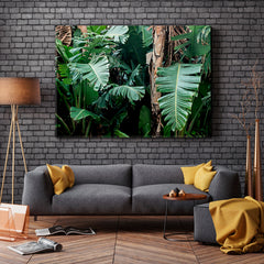 TROPICAL JUNGLE Banana Tree Big Green Leaf Exotic Green Garden Tropical, Exotic Art Print Artesty 1 panel 24" x 16" 