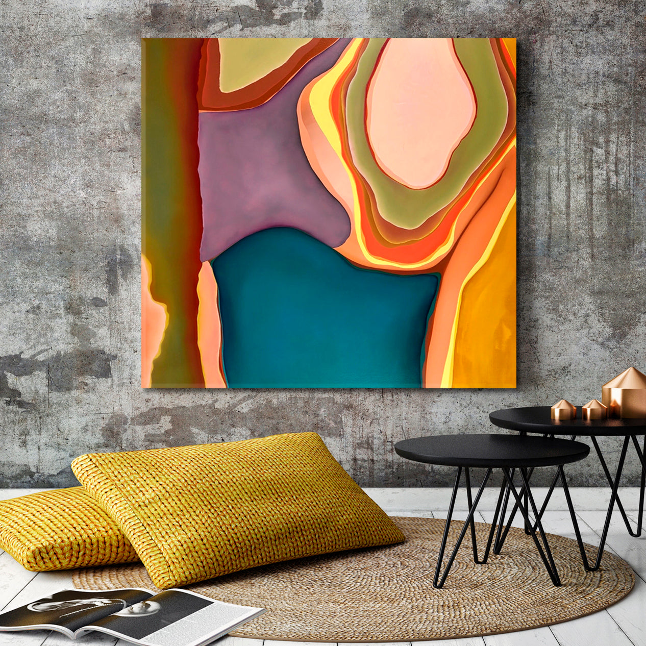 Modern Colorful Abstract Geomrtric Forms Abstract Art Print Artesty   