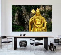 Golden Statue Lord Murugan Batu Caves Kuala Lumpur Malaysia Famous Landmarks Artwork Print Artesty   