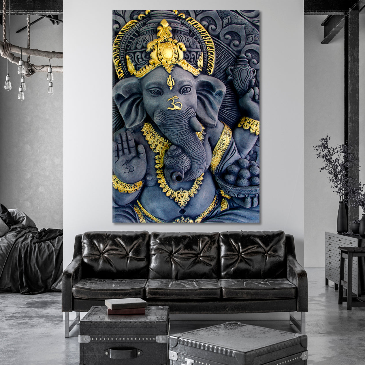 Ganesha Modern Art Religious Modern Art Artesty 1 Panel 16"x24" 