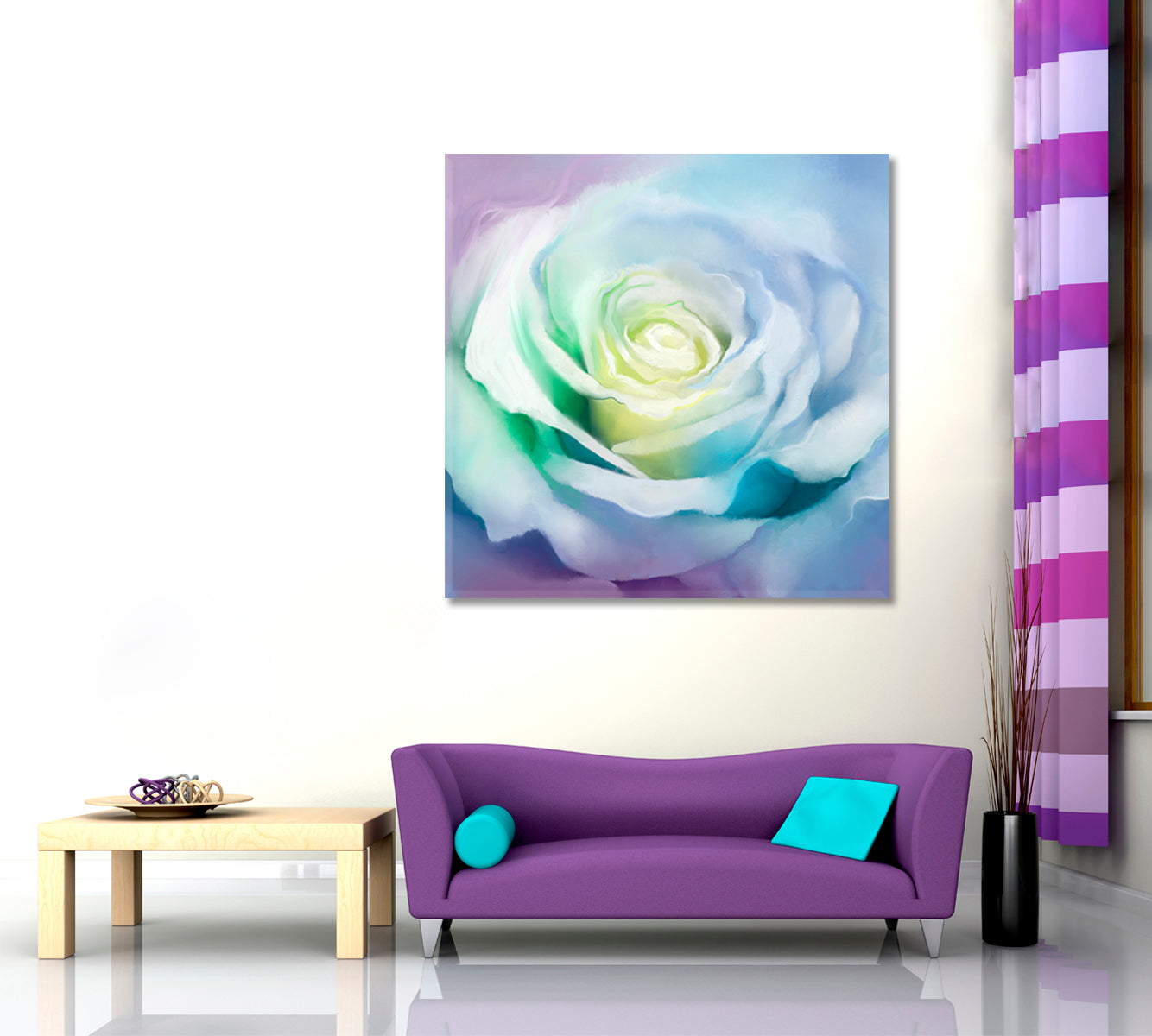 White Rose Petals Soft Colorful Artwork Floral & Botanical Split Art Artesty   