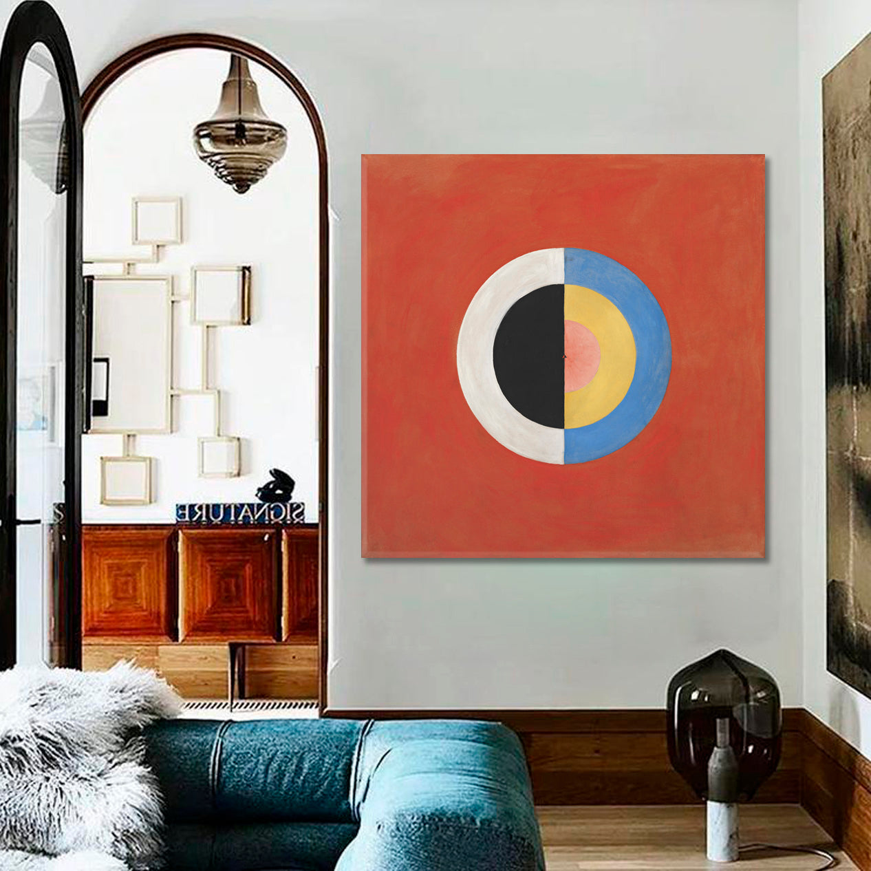 Abstract Geometric Art Modern Canvas Print - Square Panel Contemporary Art Artesty 1 Panel 46"x46" 