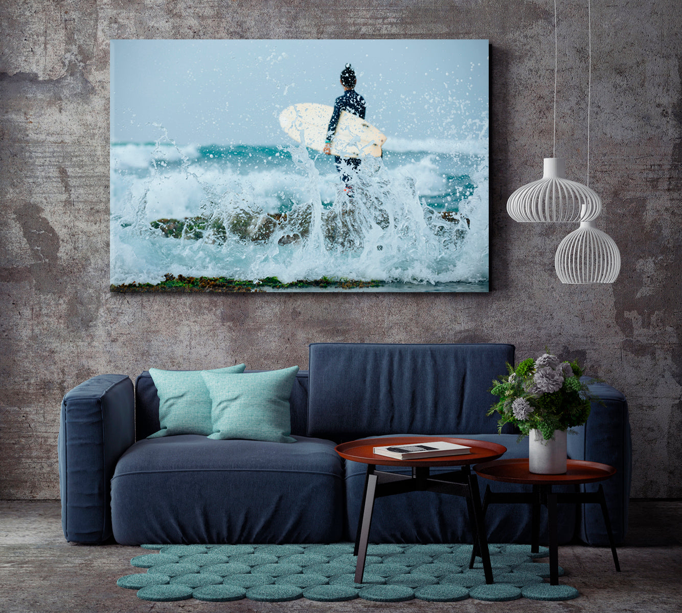 BIG WAVES Surf Wild Ocean Surfer Surfboard Motivation Sport Poster Print Decor Artesty   