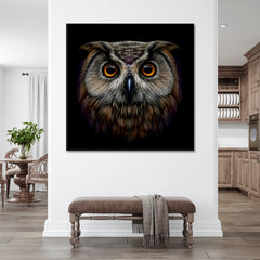 Owl Portrait Animals Canvas Print Artesty   