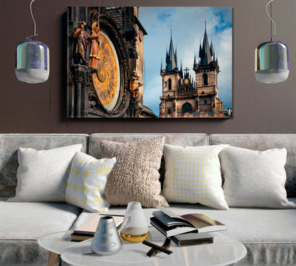 PRAGUE Astronomical Clock Old Town Square Czech Republic Canvas Print Cities Wall Art Artesty   