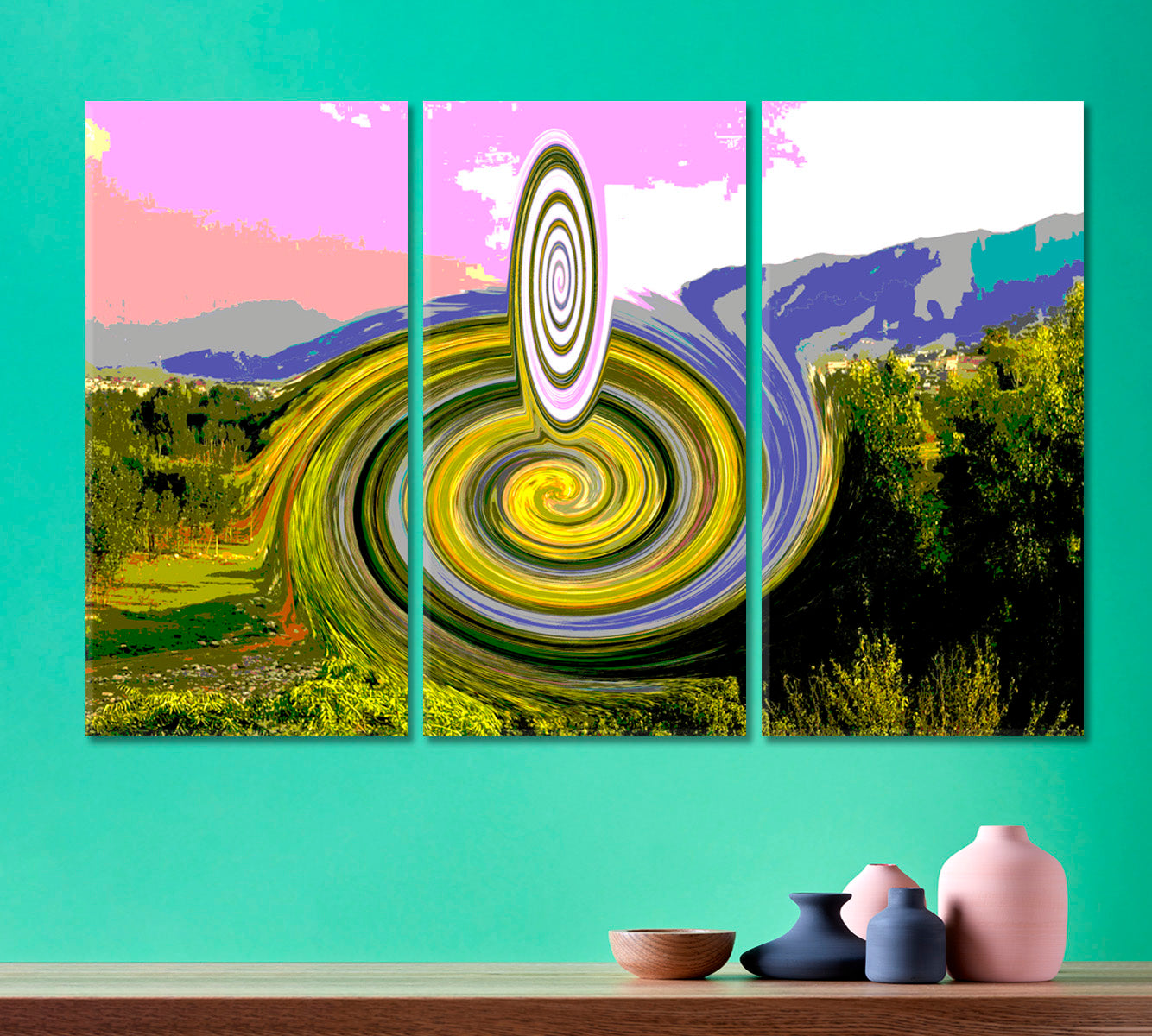 Innovative Circular Shape Abstract Artistic Landscape Modern Artwork Contemporary Art Artesty   