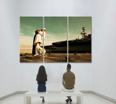 KISS V-J Day in Times Square: San Diego Unconditional Surrender Sculpture Seaport USA Attractions Canvas Print Famous Landmarks Artwork Print Artesty   