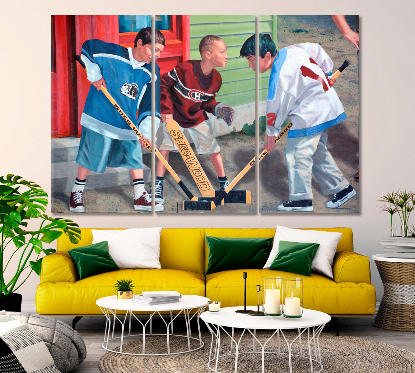 SPORT CHAMPIONS Street Art Urban Graffiti  Hockey Fans Boys Canvas Print Motivation Sport Poster Print Decor Artesty   