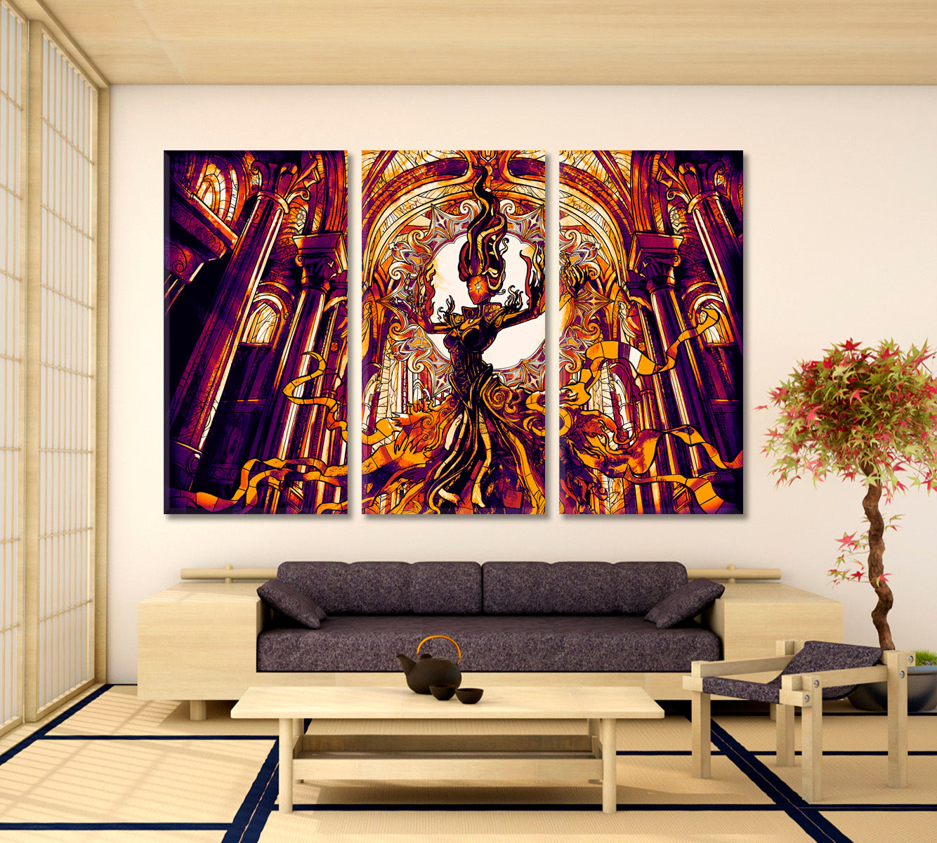 FANTASY Girl Hovers Majestic Cathedral Surreal Fantasy Large Art Print Décor Artesty   