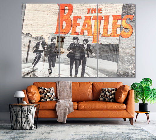 THE BEATLES GREATEST BAND EVER Iconic English Rock Band Inspired Graffiti Celebs Canvas Print Artesty   