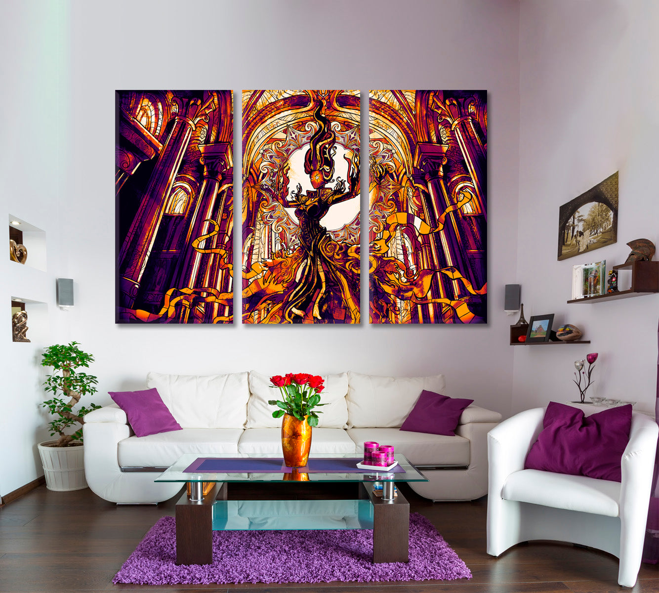 FANTASY Girl Hovers Majestic Cathedral Surreal Fantasy Large Art Print Décor Artesty   