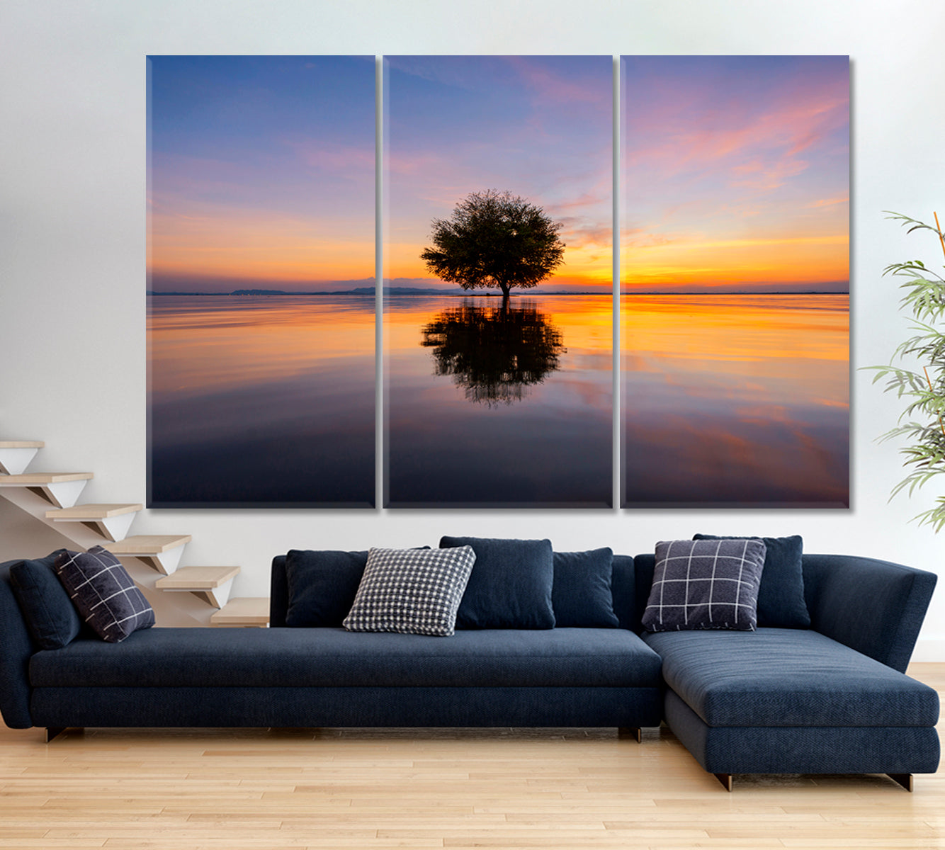 Breathtaking Landscape Inspired by Nature Sunset Over Water Flooded Trees Scenery Landscape Fine Art Print Artesty   