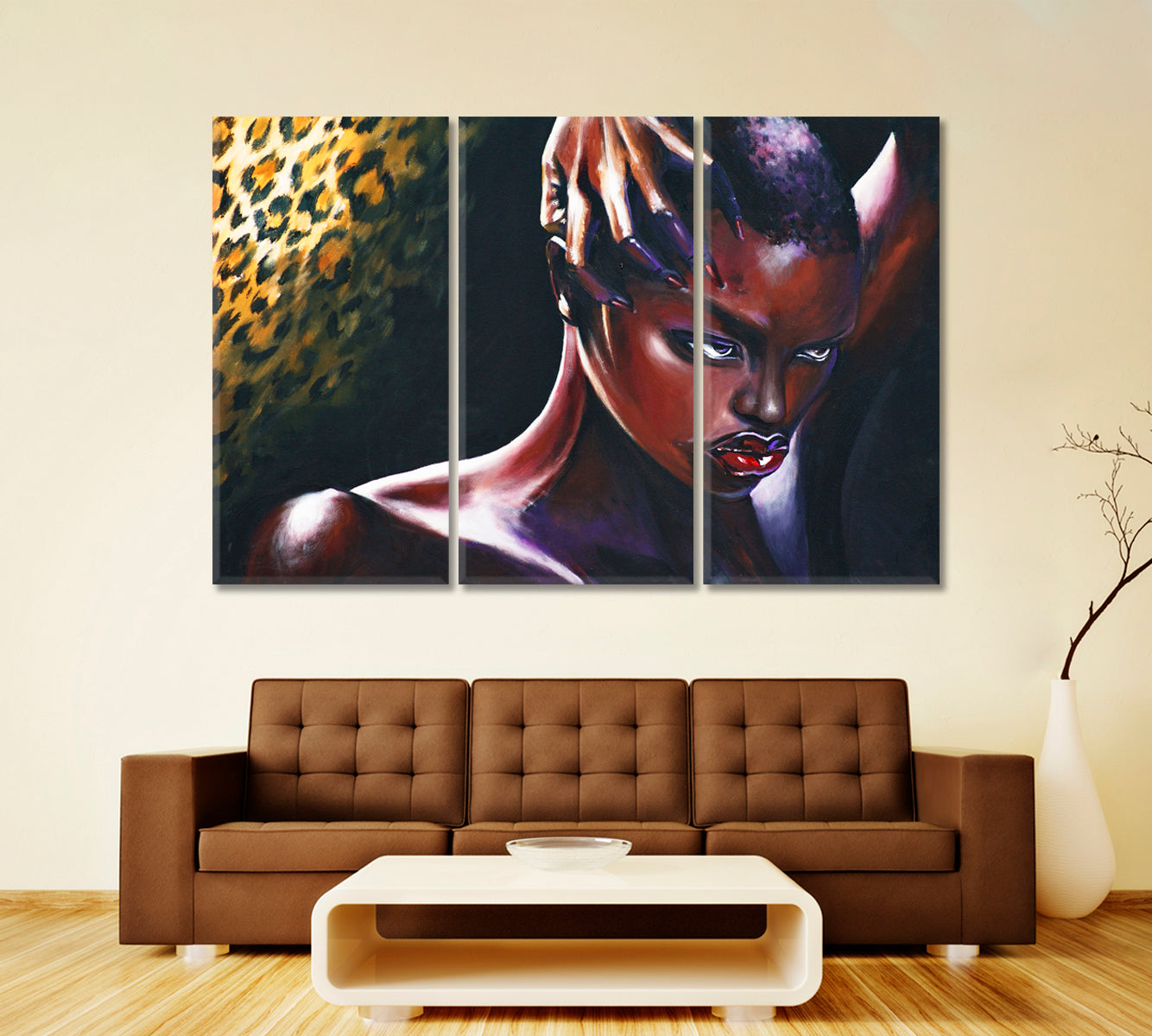 BEAUTY OF BLACK Stunning Beautiful African Woman Contemporary African Style Canvas Print Artesty   