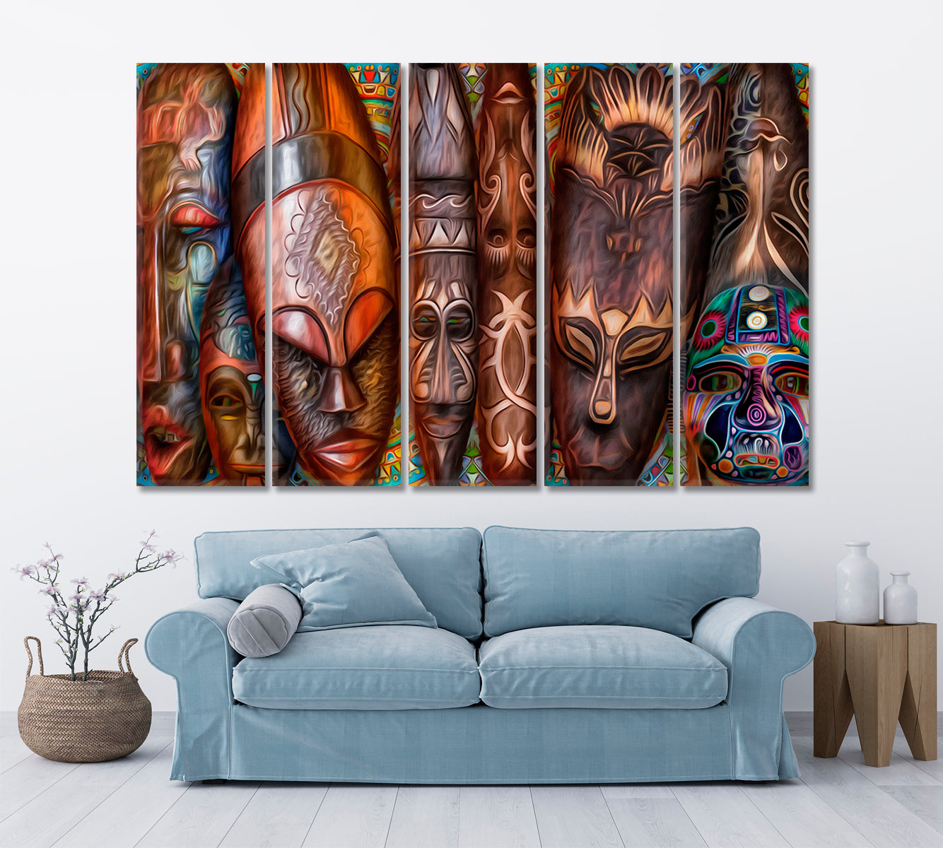 African Abstract Masks Abstract Art Print Artesty   
