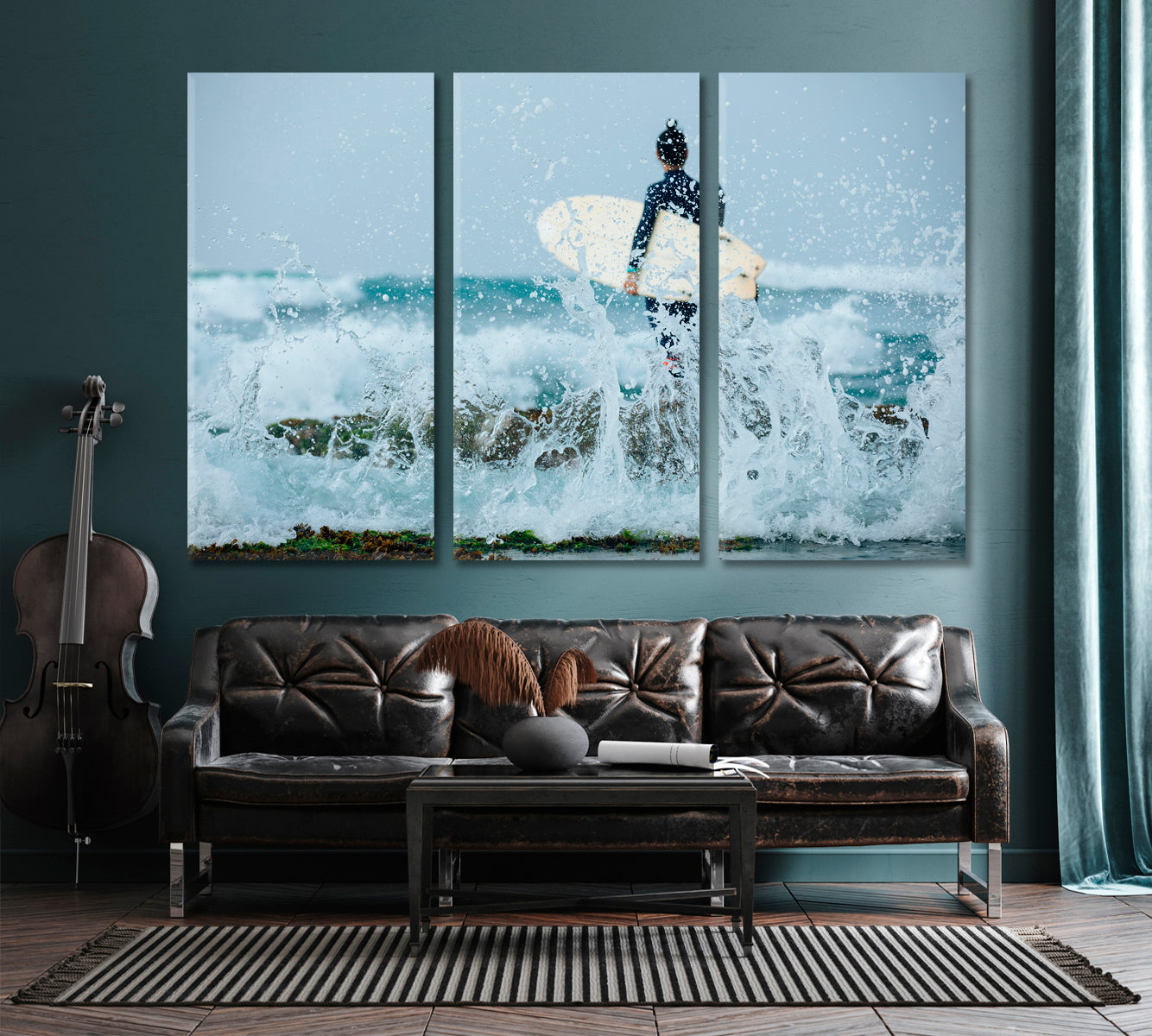 BIG WAVES Surf Wild Ocean Surfer Surfboard Motivation Sport Poster Print Decor Artesty   