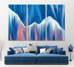 Brush Strokes Abstract Mountains Landscape Modern Art Abstract Art Print Artesty 3 panels 36" x 24" 