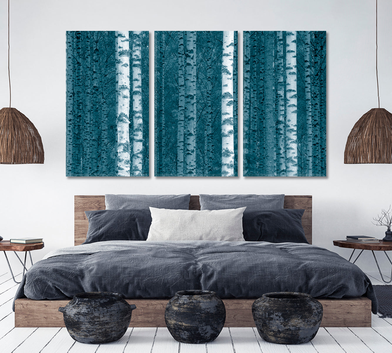 Birch Tree Trunks in Finnish Forest Nature Wall Canvas Print Artesty   