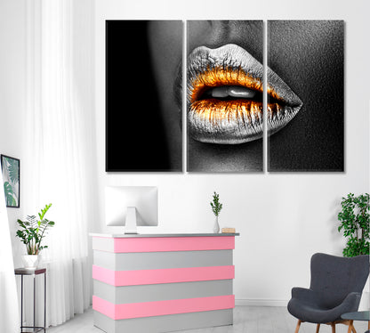 SILVER LIPS Poster Beauty Salon Artwork Prints Artesty   