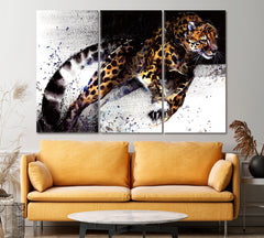Cheetah Wild Beast Jaguar Leopard Beautiful African Animals Wildlife Animals Canvas Print Artesty 3 panels 36" x 24" 
