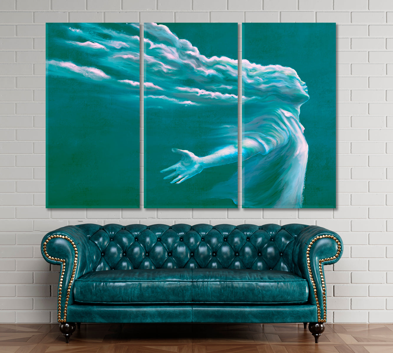 WIND OF CHANGE Fantasy Freedom Dreams Hope Surreal Spiritual Fine Art Contemporary Art Artesty 3 panels 36" x 24" 