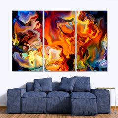 Swirls Motion Colors Abstract Design Super Trendy Art Contemporary Art Artesty 3 panels 36" x 24" 