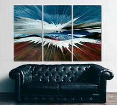 Mount Kilimanjaro Vibrand Fluid Splash Abstract Naturalism Expressionism Abstract Art Print Artesty 3 panels 36" x 24" 